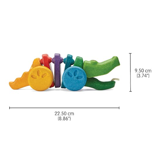 PlanToys Rainbow Dancing Alligator Wooden Pull Toy
